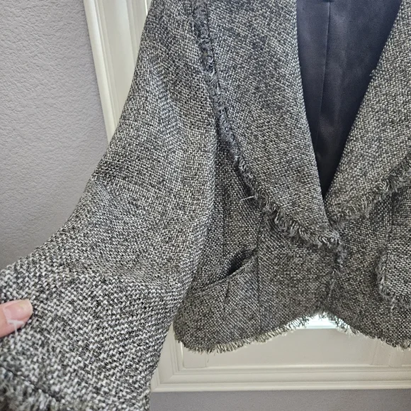 Bebe Women's Gray Tweed Jacket Size 10 - Picture 4 of 11
